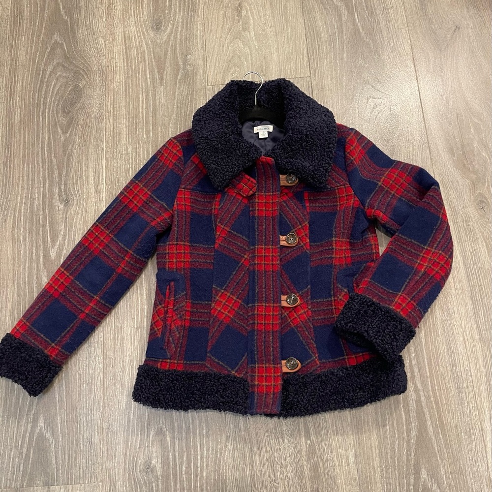 Sundance Greta Plaid Wool Blend Vintage Coat
